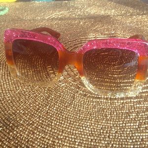 Gucci Fuchsia Havana Gold Glitter ✨ Sunglasses 🕶